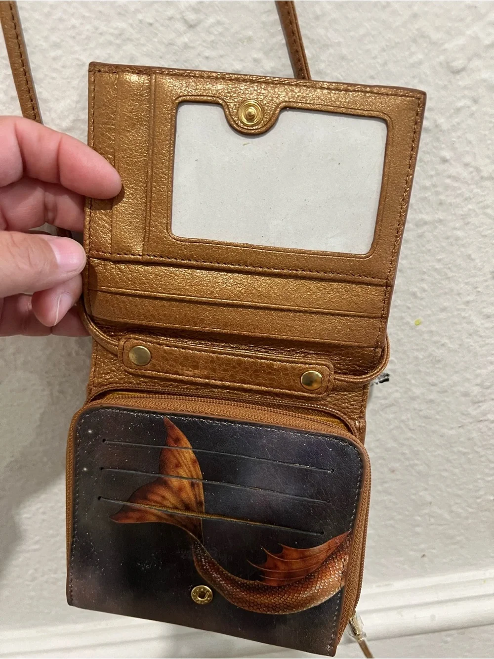 Mermaid Harp Crossbody Bag/ wallet in Purple